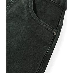 Pine Kids Woven Full Length Washed Denin Jeans - Dark Green