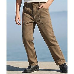 Pine Kids Woven Full Length Washed Denin Jeans - Dark Green