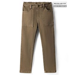 Pine Kids Woven Full Length Washed Denin Jeans - Dark Green