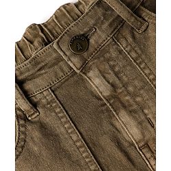Pine Kids Woven Full Length Washed Denin Jeans - Dark Green