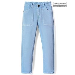 Pine Kids Woven Full Length Washed Denin Jeans - Dark Green