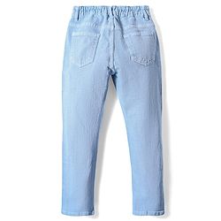 Pine Kids Woven Full Length Washed Denin Jeans - Dark Green