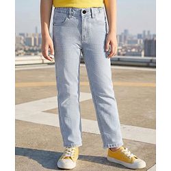 Pine Kids Denim Woven Full Length Washed Jeans - Light Blue