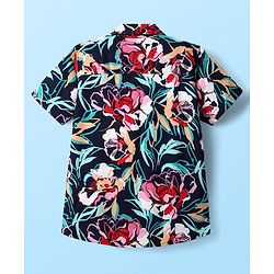 Pine Kids 100% Viscose Half Sleeves Floral Print Shirt - Multicolour