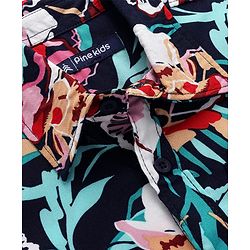 Pine Kids 100% Viscose Half Sleeves Floral Print Shirt - Multicolour