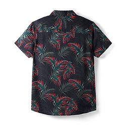 Pine Kids Viscose Woven Half sleeves Shirt With Leaves Print - Multicolour