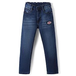 Pine Kids Denim Woven Full Length Jeans with Badge - Navy Blue