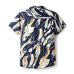 Pine Kids Viscose Woven Half Sleeves Abstract Printed Shirt - Multicolour