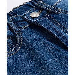 Pine Kids Denim Woven Full Length Washed Jeans With Cut & Sew Design - Navy Blue