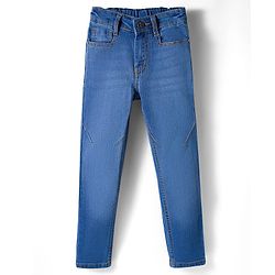 Pine Kids Denim Woven Full Length Washed Jeans - Blue