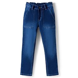Pine Kids Denim Woven Full Length Washed Jeans - Navy Blue