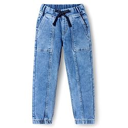 Pine Kids Denim Woven Full Length Washed Jeans - Light Blue