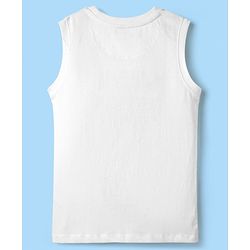 Pine Kids Viscose Woven Half Sleeves Abstract Printed Shirt With Sleeveless Tank T-Shirt With Text Print - Multicolour