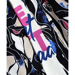 Pine Kids Viscose Woven Half Sleeves Abstract Printed Shirt With Sleeveless Tank T-Shirt With Text Print - Multicolour