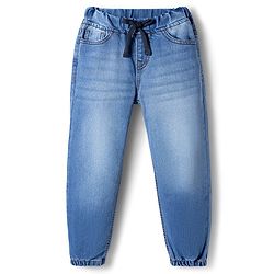 Pine Kids Denim Woven Full Length Washed Jeans - Blue