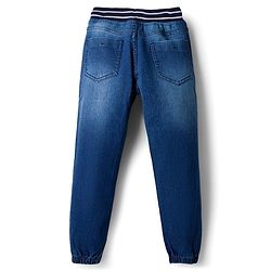 Pine Kids Denim Woven Full Length Washed Jeans - Navy Blue