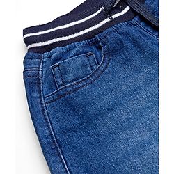 Pine Kids Denim Woven Full Length Washed Jeans - Navy Blue
