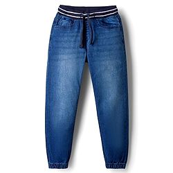 Pine Kids Denim Woven Full Length Washed Jeans - Navy Blue