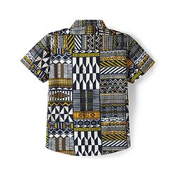 Pine Kids Viscose Woven Half Sleeves Printed Shirt With T-Shirt - Multicolour