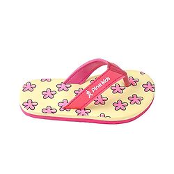 Pine Kids Slip On Flip Flops with Floral Print - Pink & Yellow