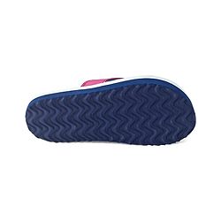 Pine Kids Slip On Flip Flops with Floral Print - White Blue & Pink