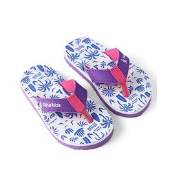 Pine Kids Slip Ons Flip Flops with Beach Theme Print - Blue