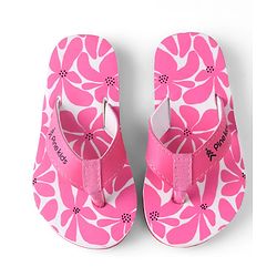 Pine Kids Slip Ons Flip Flops with Floral Print - Pink