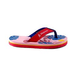 Pine Kids Slip On Flip Flops With Leaf Print - Pink & Blue