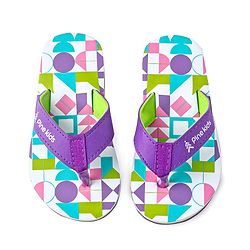 Pine Kids Slip On Flip Flops with Abstract Print - Multicolor