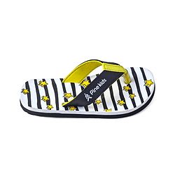 Pine Kids Slip On Flip Flops With Stripes & Star Print - Black & White