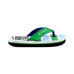 Pine Kids Slip On Flip Flops With Skateboarding Print - Green