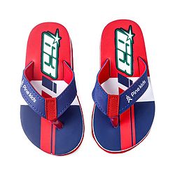 Pine Kids Slip On Flip Flops With Number Print - Red & Blue