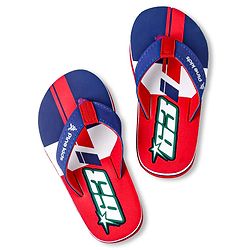 Pine Kids Slip On Flip Flops With Number Print - Red & Blue