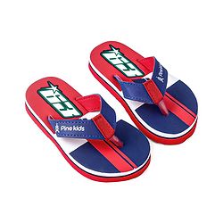 Pine Kids Slip On Flip Flops With Number Print - Red & Blue
