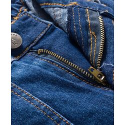 Pine Kids Denim Woven Full Length Washed Jeans with Pockets - Navy Blue