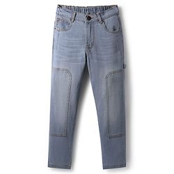 Pine Kids Denim Woven Full Length Washed Jeans - Light Blue