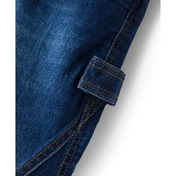 Pine Kids Denim Woven Full Length Washed Jeans - Navy Blue