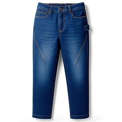 Pine Kids Denim Woven Full Length Washed Jeans - Navy Blue