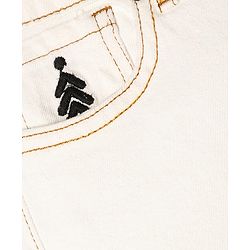 Pine Kids Denim Woven Full Length Solid Coloured Cut & Sew Jeans - White