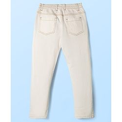 Pine Kids Denim Woven Full Length Solid Coloured Cut & Sew Jeans - White