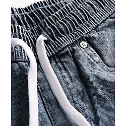 Pine Kids Denim Woven Full Length Washed Jeans with Football Text Print - Light Blue
