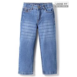 Pine Kids Denim Woven Full Length Washed Jeans - Light Blue