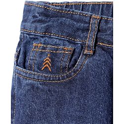 Pine Kids Denim Woven Full Length Washed Jeans - Navy Blue