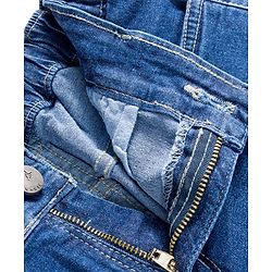 Pine Kids Denim Woven Full Length Washed Jeans - Navy Blue