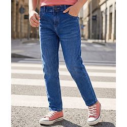 Pine Kids Denim Woven Full Length Washed Jeans - Navy Blue