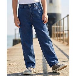 Pine Kids Denim Full Length Washed Jeans - Navy Blue