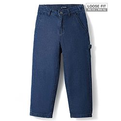 Pine Kids Denim Full Length Washed Jeans - Navy Blue