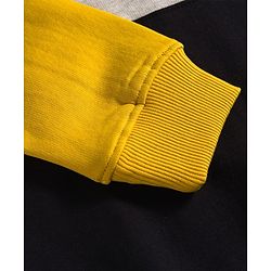 Pine Kids Cotton Knit Full Sleeves Solid Color Pullover Cut & Sew Sweatshirt - Yellow & Black
