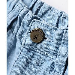 Pine Kids Woven Above Knee Length Washed Denim Skirt - Light Blue