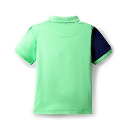 Pine Kids Cotton Knit Half Sleeves Cut & Sew Polo T-Shirt with Limitless Text Print - Light Green